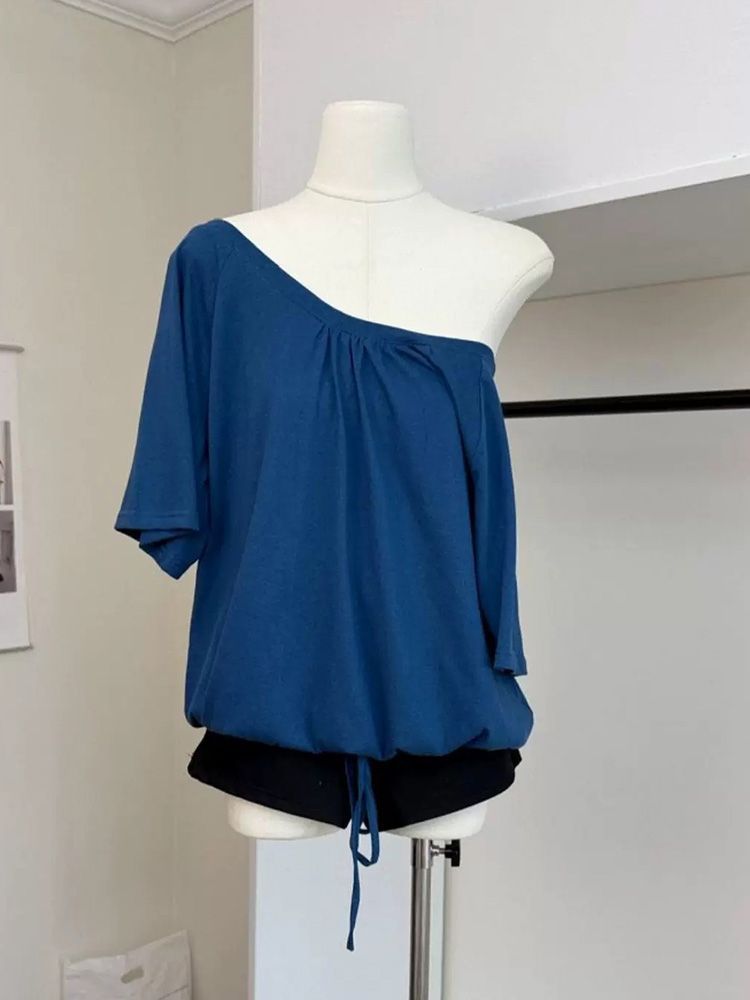 Shirts - Damesblouse met één schouder, casual losse