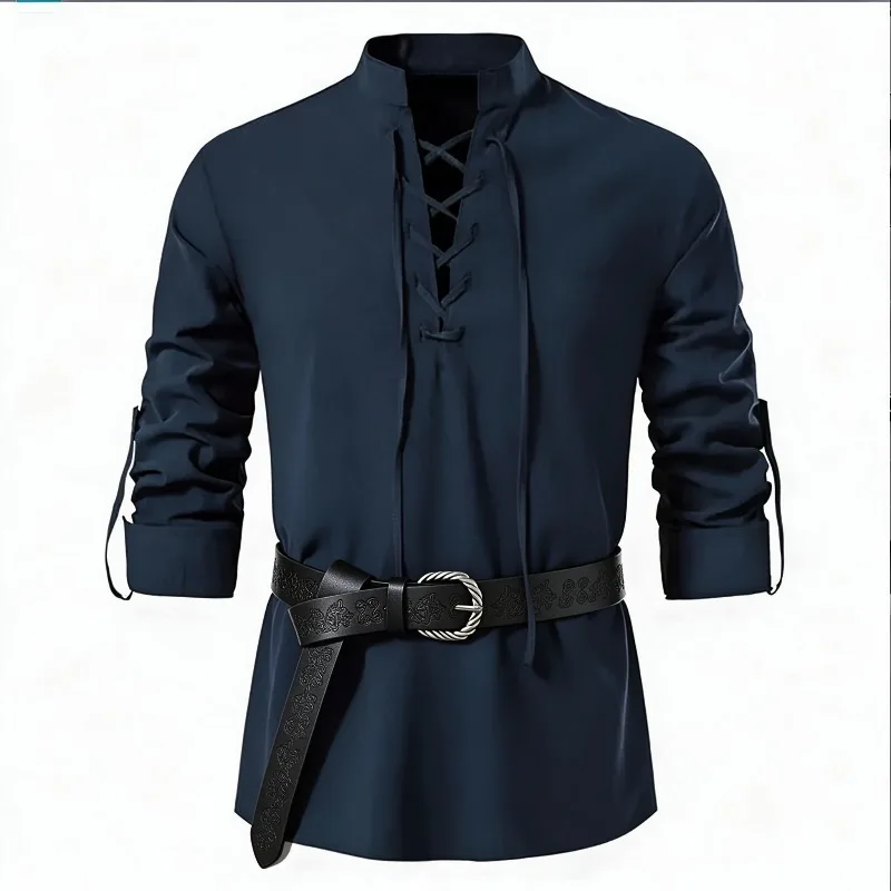Heren Middeleeuws Viking Shirt - Medieval Gothic Lace Up Pirate Shirt recensie en prijs