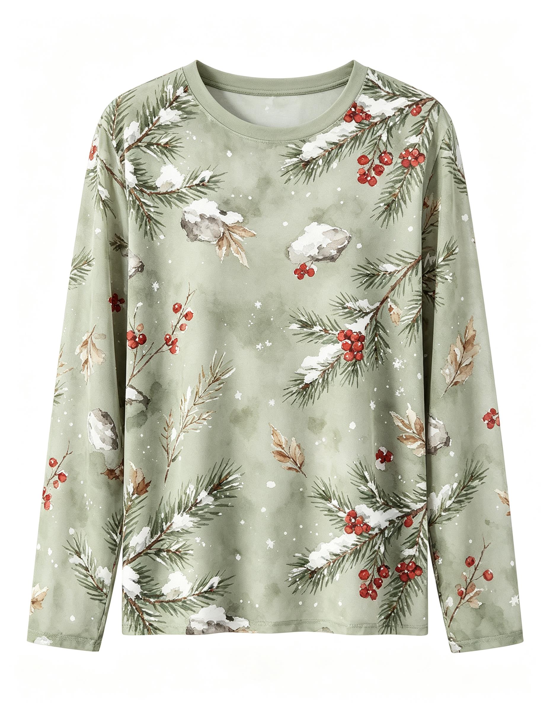 Dames Kerst T-shirt met lange  - T-Shirts recensie en prijs