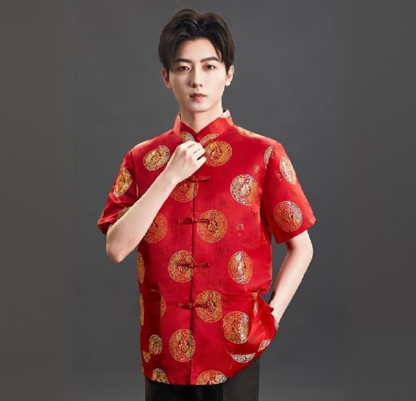Nieuwe Chinese stijl geborduur - Mens Satin Silk Dress Shirt recensie en prijs