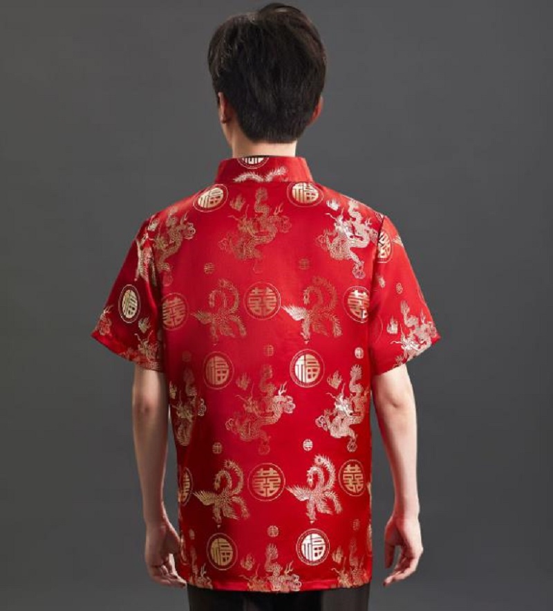 Nieuwe Chinese stijl geborduur - Mens Satin Silk Dress Shirt recensie en prijs